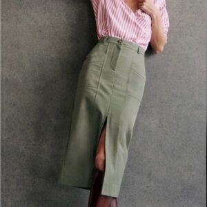 Sezane Nolane Skirt in khaki